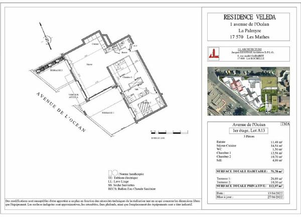 Appartement à vendre  3 pièces • 75,78 m2 Les Mathes