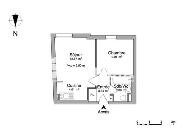 Location Appartement 2 pièces 32.6 m² - 7 RUE HENRI BERGSON Checy 45430