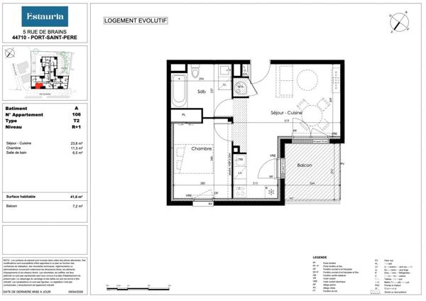 Appartement à vendre 2 pièces 42 m² Port-Saint-Père