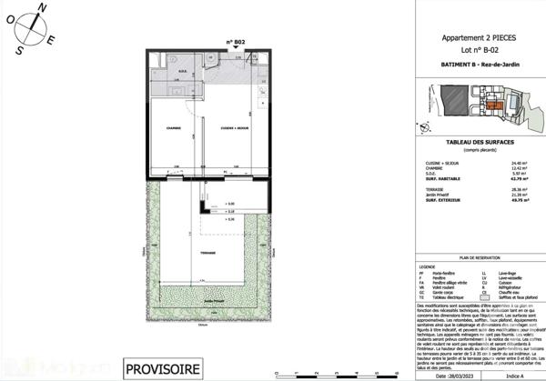 Appartement F2 à vendre  2 pièces - 42,68 m2 EZE - 06