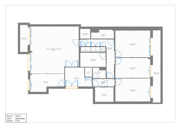 Paris (75015) Très bel appartement 3 chambres avec balcons- vue dégagée
