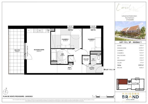 Neuf 3P Appt Haut Standing à Barr