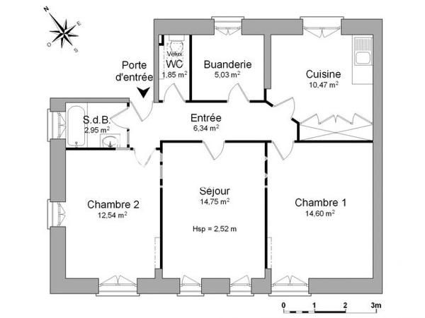 Location Appartement 3 pièces 68.53 m² - 1 PASSAGE LATUILLE Biarritz Cedex 64200
