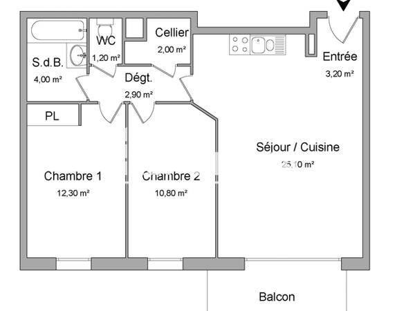 Location Appartement 3 pièces 61.5 m² - 210 RUE DU CDT GEORGES LEDRU Canteleu 76380