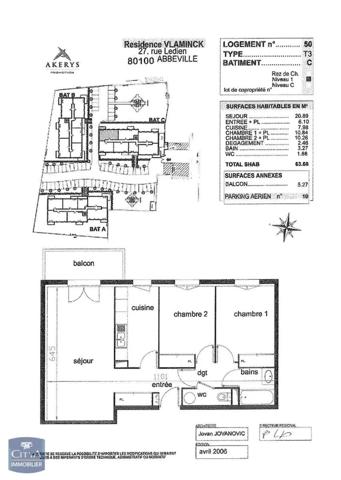Appartement à louer 3 pièces 63.68m²