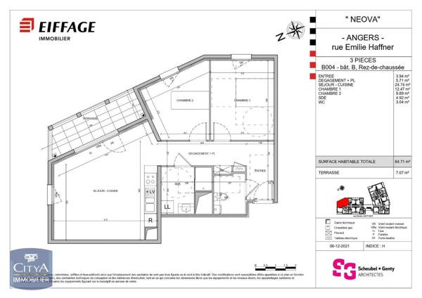 Appartement à louer 3 pièces 64.25m²