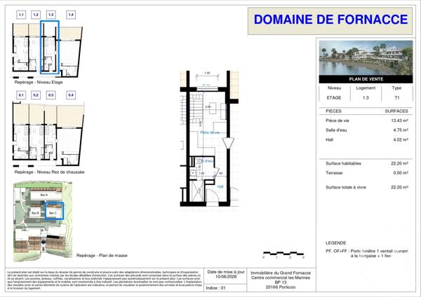 Appartement T1 à vendre  1 pièce - 28,82 m 2   PORTICCIO  - 201