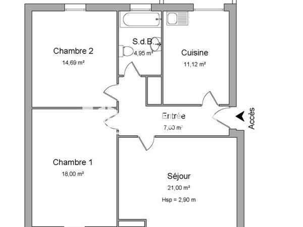 Location Appartement 3 pièces 76.76 m² - 9 RUE DE BALE Strasbourg 67100