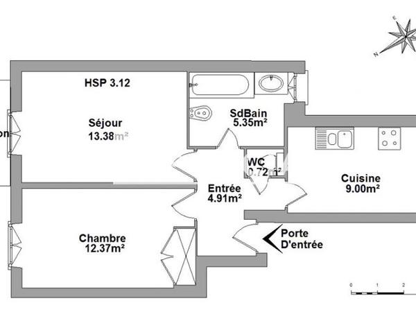 Location Appartement 2 pièces 45.73 m² - 5 RUE SAINT SIAGRE Nice 06000