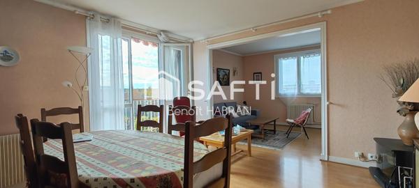 Appartement 80m2, 4 pièces, 2 chambres, cave, garage