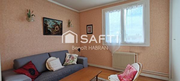 Appartement 80m2, 4 pièces, 2 chambres, cave, garage