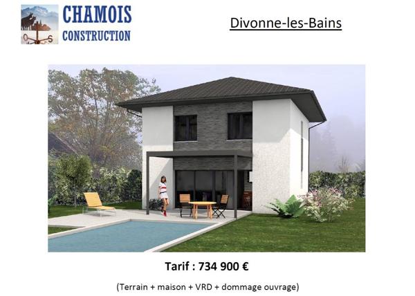 Parcelle de terrain à bâtir avec projet de construction.