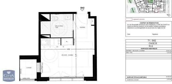 Appartement à louer 1 pièce 25.98m²