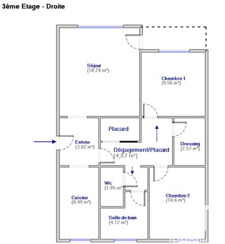 Appartement à vendre 3 pièces 63 m² Meudon-la-Forêt