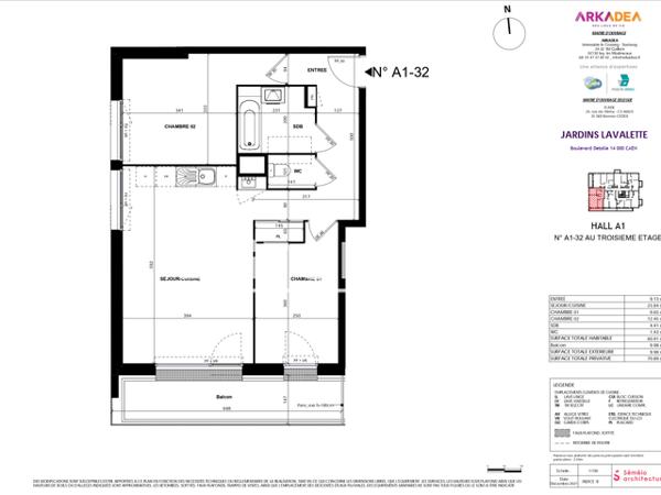 Location Appartement 3 pièces 60.91 m² - 69 BIS BOULEVARD DETOLLE Caen Cedex 1 14000