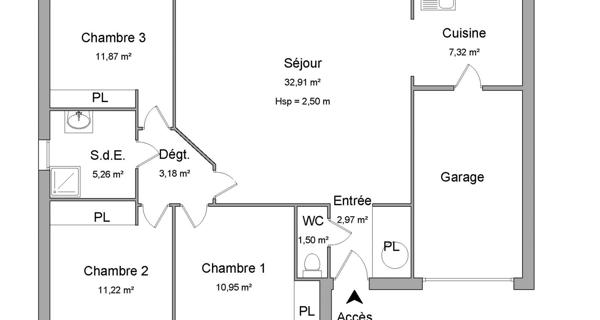 Location Maison 4 pièces 87.18 m² - Bessines 79000