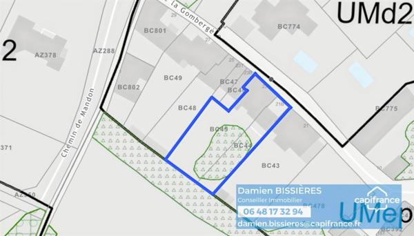 Terrain à vendre 800 m2 - Emplacement exceptionnel - GOMBERGÈRE - VERTOU (44)