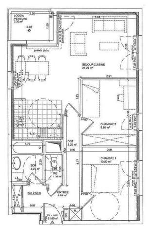 Appartement 3 pièces                                        - 44000 Nantes - Gare Sud - Malakoff Réf : 131301