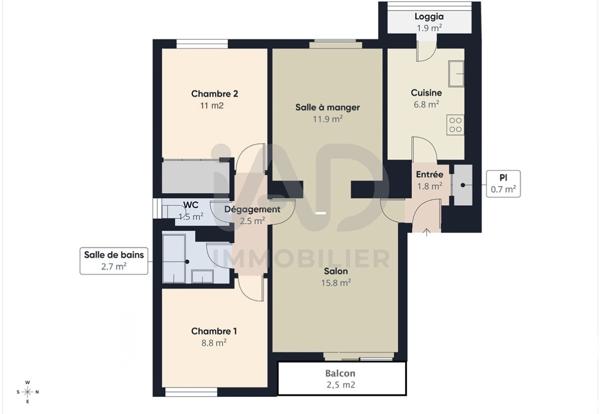 Appartement à vendre 4 pièces 65 m² Créteil