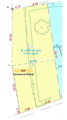 Terrain constructible de 519 m² – Péaule