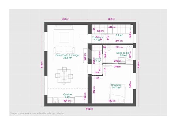 Appartement 2 pièces rénové à Longlaville avec balcon