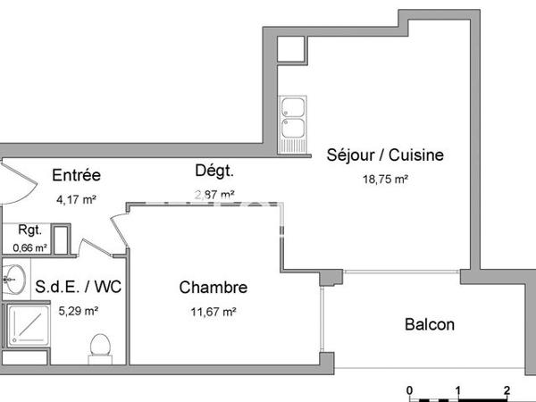 Location Appartement 2 pièces 43.4 m² - 6 RUE JEANNE D'ARC Le Petit Quevilly 76140