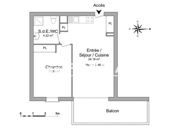 Location Appartement 2 pièces 41.79 m² - OR ROUGE - BÂTIMENT 1 - APPARTEMENT 10 Launaguet 31140