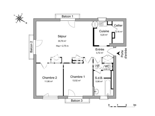Location Appartement 3 pièces 76.5 m² - 10 PASSAGE DES JACOBINS Caen 14000