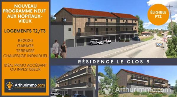 Vente                                                      Appartement
                        
                     3 pièces                      43 m2                     à Les Hôpitaux-Vieux