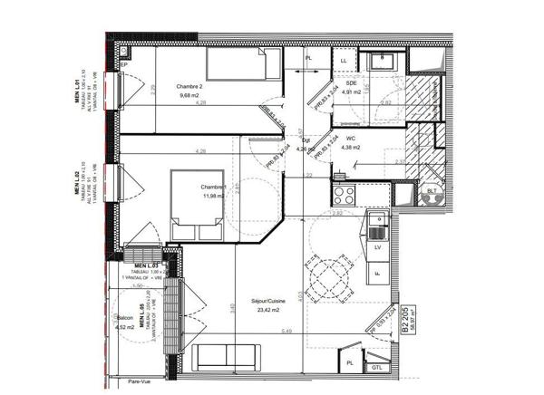 Appartement à vendre 3 pièces 59 m² Bretteville-sur-Odon