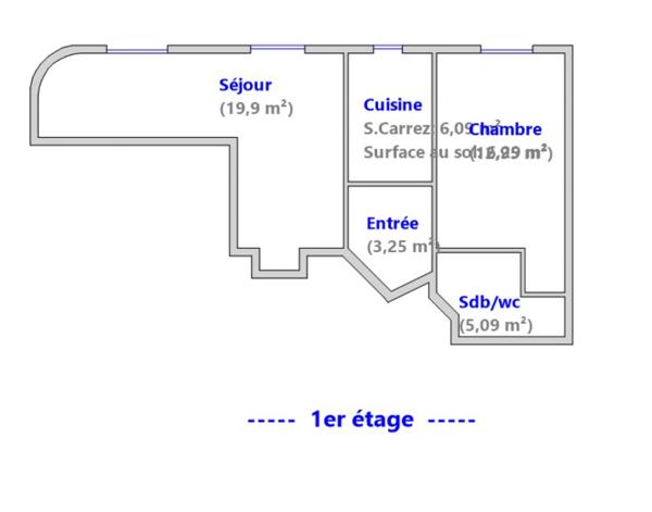 Appartement à vendre 2 pièces 47,55 m² Cergy