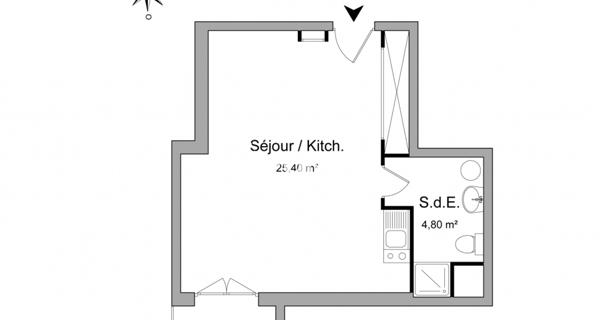 Location Studio 30.2 m² - Mainvilliers 28300