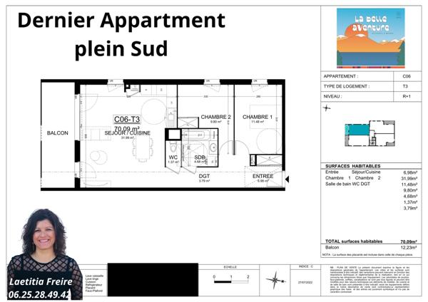 Appartement 3 pièces - 70 m²