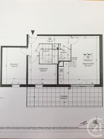 Appartement F3 à vendre  3 pièces - 58,55 m2 TOURCOING - 59