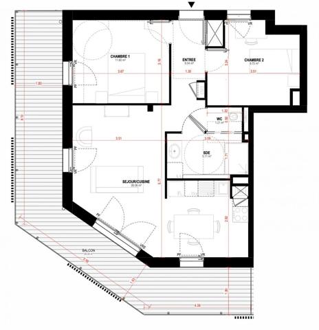 Appartement à vendre 3 pièces 59 m² Saint-Nazaire