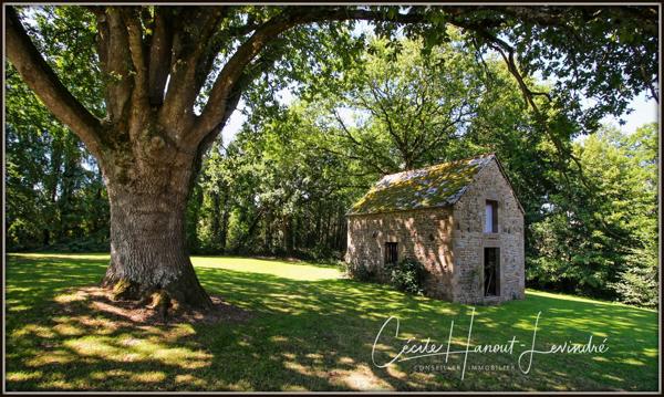 Combourg (35270) COMBOURG - Secteur Nord-Est. Longère pierre 224 m² avec étang et dépendances (255 m²). Terrain: 18.115 m².