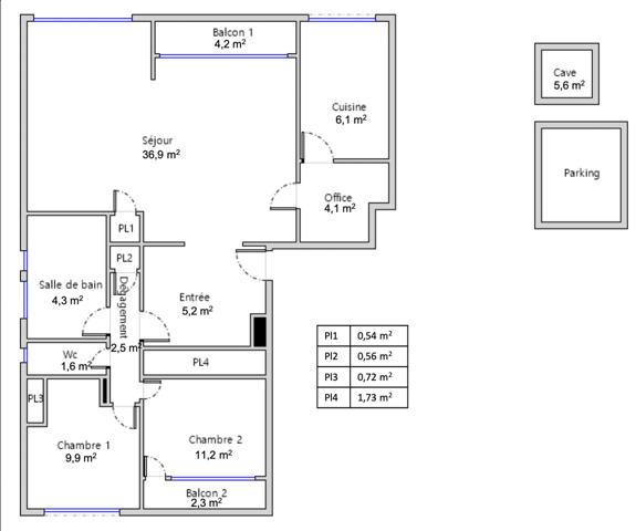 Appartement 4 pièces - 85 m² Exclusivité efficity