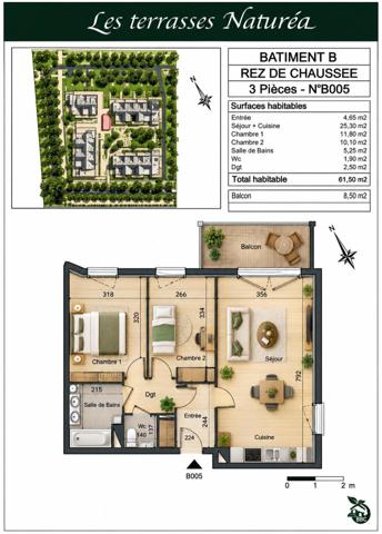 Beau 3 pièces avec terrasse et double parking !