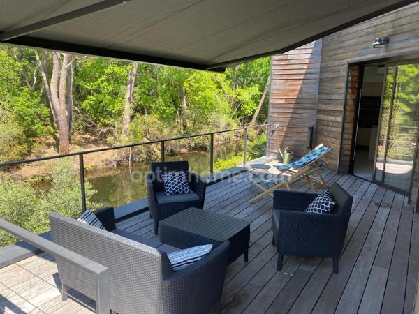 CAZAUX (33260) – MAISON CONTEMPORAINE – 5 SUITES PARENTALES – PISCINE – PROPRIÉTÉ DU CANAL – SANS VIS-À-VIS – GARAGE