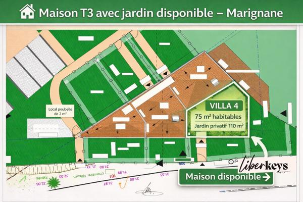Maison T3 de 75m2 avec jardin – Programme neuf à Marignane