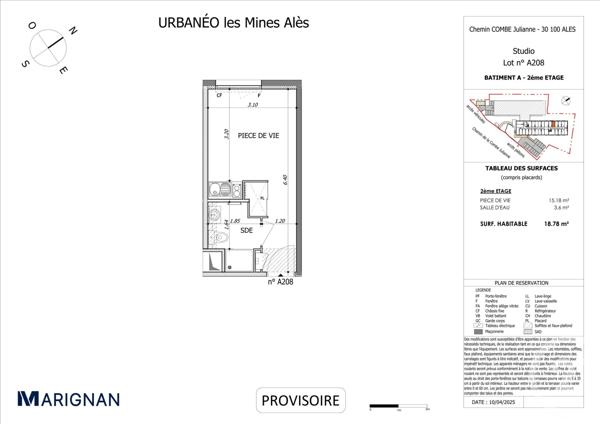 Appartement Studio à vendre  1 pièce - 18,66 m2 ALES - 30