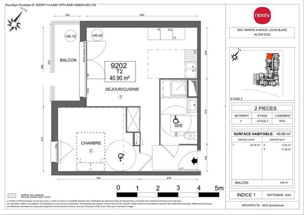 T2 avec balcon dans un cadre verdoyant à deux pas du centre-ville