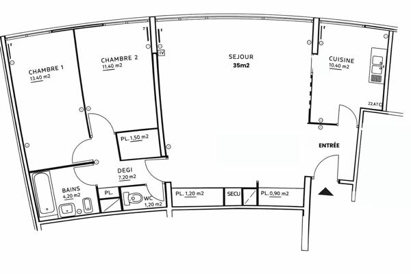 Appartement 4 pièces - 87 m² Exclusivité