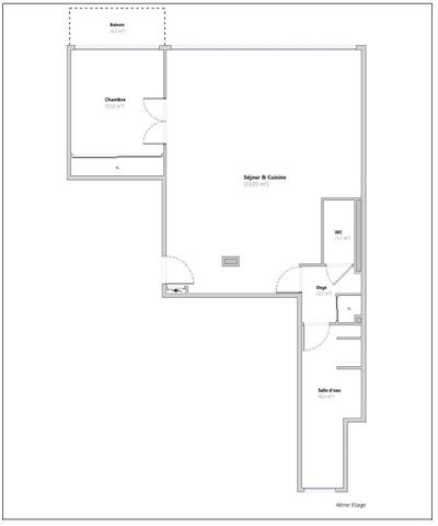 Appartement 2 pièce(s) Balcon