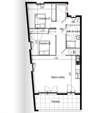 Appartement 3 pièces de 70 m² à Elne (66200)