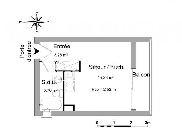 Location Studio 21.27 m² - 69 AVENUE DE BIARRITZ Anglet 64600