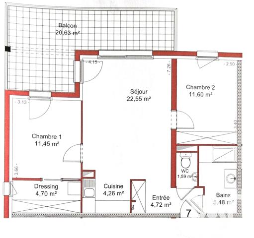 Appartement à vendre 3 pièces 66 m² Manom