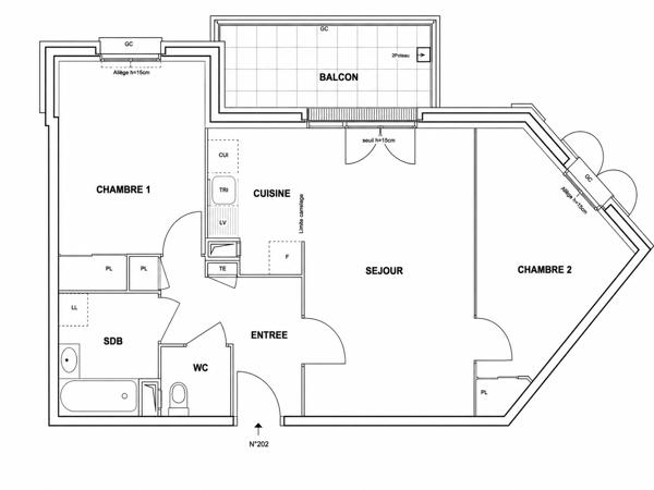 Appartement
         3 pièces
        - 60 m² 350 000 € *