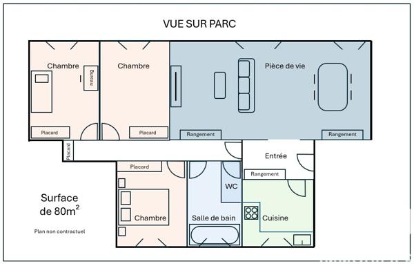 Appartement à vendre 4 pièces 79,9 m² Massy