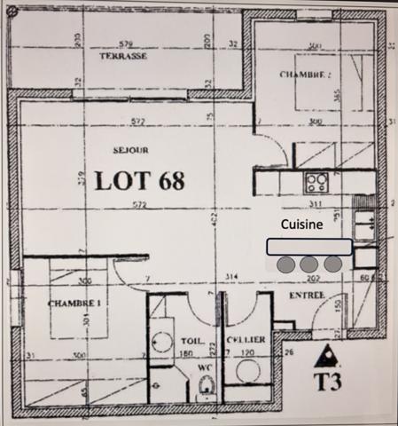 À Dax quartier Saint Vincent, appartement T3 avec garage